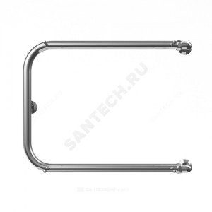 Полотенцесушитель водяной нерж сталь П-образный Ду 25 (1") НР с полочкой 320х400мм боковое подключение в/к Элит-Металл ВЭК-02-01