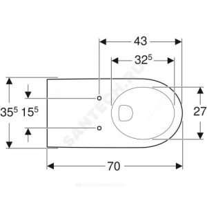 Унитаз подвесной Renova Comfort белый без сиденья удлиненный Geberit 208520000