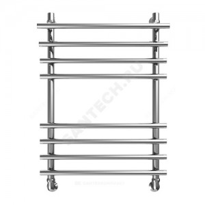 Полотенцесушитель водяной нерж сталь Лесенка Ду 25 (1") НР с полочкой 400х400мм 4П нижнее подключение в/к соединитель (1"х3/4") Мост-Люкс Элит-Металл В-19-01