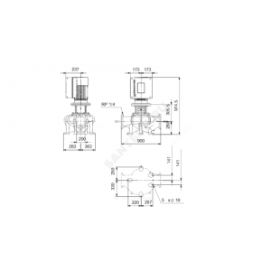 Насос ин-лайн с сухим ротором TPE 200-90/4-A-F-A-BAQE PN16 3х380-500В/50 Гц Grundfos 99113652