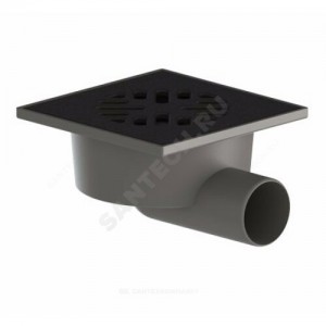 Трап нерегулируемый с поплавковым "сухим" затвором Дн 50 с чугунной решёткой 150х150мм горизонтальный выпуск Татполимер ТП-103.50-150HPDs