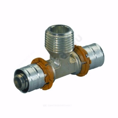 Тройник МП латунь пресс Дн 16х1/2"х16 НР S-PRESS PLUS Uponor 1070592 (1014927)