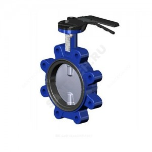 Затвор дисковый поворотный чугун VPI4649-02EP Ду 100 Ру16 с резьб проушинами с рукояткой диск нерж манжета EPDM Tecofi VPI4649-02EP0100