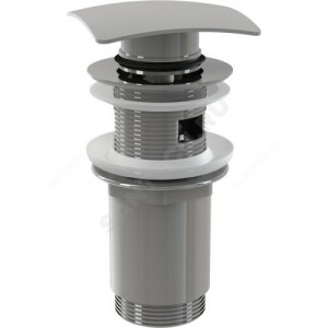 Клапан донный для умывальника латунь 1 1/4" с переливом, хром слив "клик-клак", пробка D=68мм Alca Plast A393