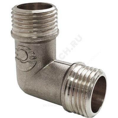 Угольник латунь никель Ду 20 (3/4") НР/НР VALFEX VF.093.N.034