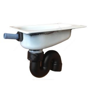 Чаша Генуя сталь со смещенным сливом в комплекте с сифоном и водорассекателем Сантэкс (Гомель)