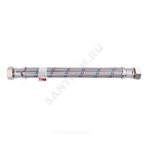 Подводка гибкая для воды нержавеющая оплетка ГИГАНТ 1/2" г-г L=0,3 м AQUALINE 4930