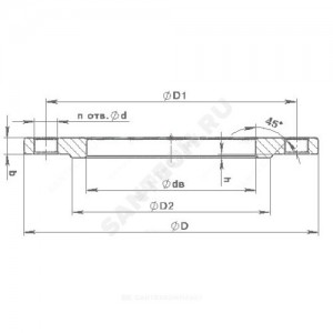 Фланец ПВХ серый Ду 100 (Dвн 110мм) Ру16 напорный для трубы Дн 110 EFFAST RDRFLD1100