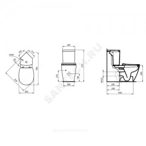 Унитаз без бачка Connect горизонт/выпуск без сиденья Ideal Standard E803601.