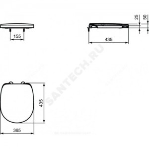 Сиденье для унитаза CONNECT SPACE дюропласт Soft close Ideal Standard E129101