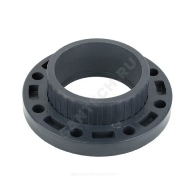 Фланец ПВХ серый под клеевое соед Дн 90 Ру10 напорный Aquaviva