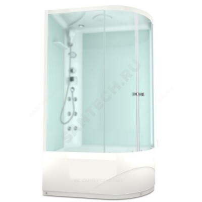 Кабина душевая Delight 128 high L 1200х800х2180 мм высокий поддон угловая-асимметричная левое исполнение сатин-матированное стекло с гидромассажем DOMANI-Spa DS01D128LHWM10У