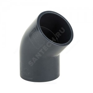 Отвод ПВХ серый под клеевое соед Дн 20х45гр Ру10 напорный Aquaviva