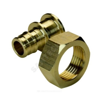 Соединитель для PE-X латунь Дн 25х3/4" с накидной гайкой с прокладкой РОС 4821743