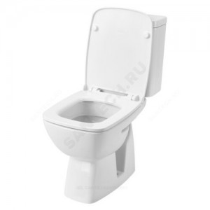 Унитаз-компакт Нео Лайт белый нижний подвод косой выпуск 2/реж дюропласт Soft close тонкое сиденье Santek 1.WH30.2.471