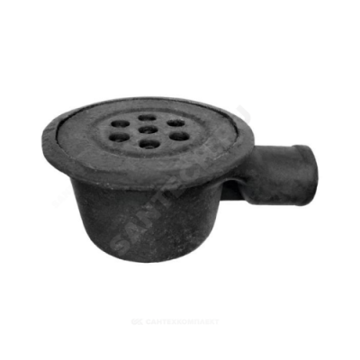 Трап чугун горизонтальный круглый с чугунной решеткой Ду 50 ТУ BY 691322780.002-2017 Аквапромлит