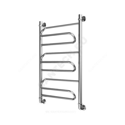 Полотенцесушитель водяной нерж сталь Лесенка Ду 25 (1") НР 600х1200мм нижнее подключение в/к соединитель (1"х3/4") Ручей Элит-Металл В-20-17