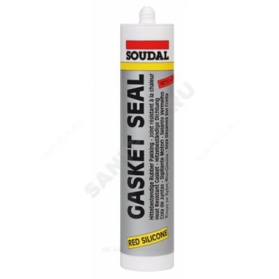 Герметик силиконовый высокотемпературный GASKET SEAL картридж 280мл красный Soudal 104240